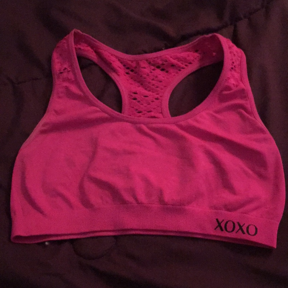 Pink sports bra